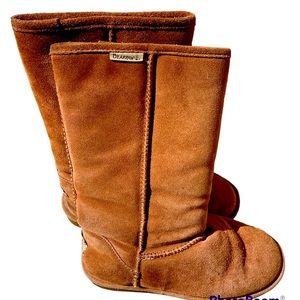 BearPaw Emma Mid Calf Hickory Leather Boots